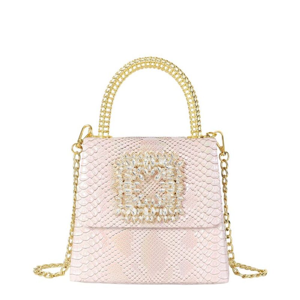 Tiffany & Fred Paris Embossed Mini Leather Satchel, Pink